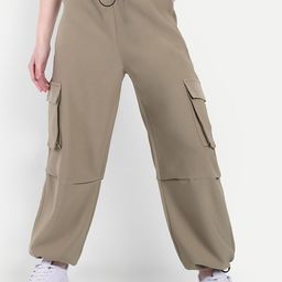 BROADSTAR Women Loose Fit Parachute Trousers-image-64