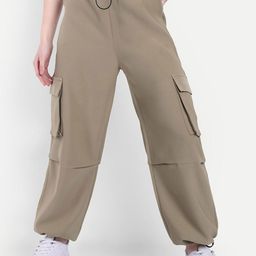 BROADSTAR Women Loose Fit Parachute Trousers-image-61