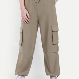 BROADSTAR Women Loose Fit Parachute Trousers-image-65