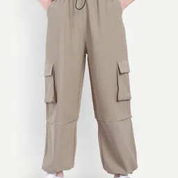 BROADSTAR Smart Regular Fit High-Rise Cargos Trousers-image-62