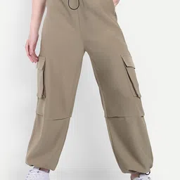 BROADSTAR Smart Regular Fit High-Rise Cargos Trousers-image-53