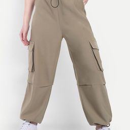 BROADSTAR Women Loose Fit Parachute Trousers-image-66