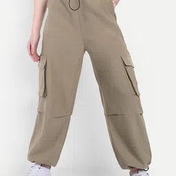 BROADSTAR Smart Regular Fit High-Rise Cargos Trousers-image-54