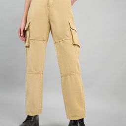 Style Quotient Women Straight Fit High-Rise Cargo Jeans-image-9