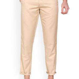AD & AV Men Cream-Coloured Classic Easy Wash Chinos Trousers-image-37