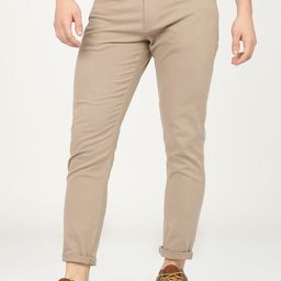 HIGHLANDER Men Khaki Tapered Fit Easy Wash Chinos Trousers-image-89