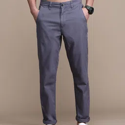 The Roadster Lifestyle Co. Men Grey IOMA Slim Fit Mid-Rise Easy Wash Chinos Trousers-image-91