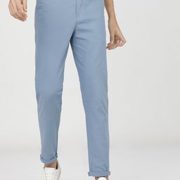 KETCH Men Blue Slim Fit Faded Denim Chinos Trousers-image-95