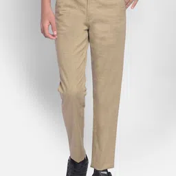 Crimsoune Club Boys Checked Mid Rise Plain Slim Fit Chinos-image-5