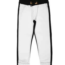 Urbano Juniors Boys White Slim Fit Stretchable Joggers Trousers-image-39