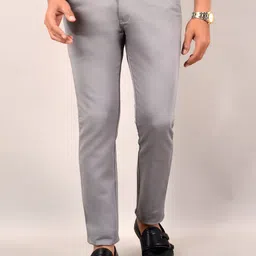 VILLAIN Men Smart Slim Fit Wrinkle Free Cotton Chinos-image-76