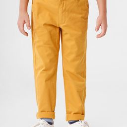 KATE & OSCAR Boys Mustard Yellow Cotton Chinos Trousers-image-68
