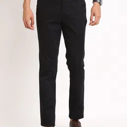 Turtle Men Striped Smart Tapered Fit Cotton Regular Trouser-image-78