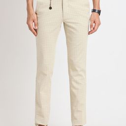 Turtle Men Smart Checked Tapered Fit Chinos-image-13