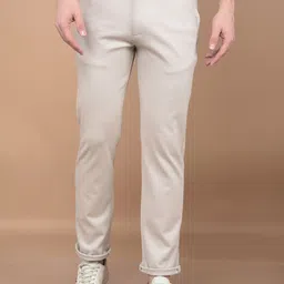 Crimsoune Club Men Printed Smart Slim Fit Cotton Chinos Trousers-picture-15