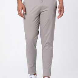 MERCHANT MARINE Men Grey Slim Fit Solid Cotton Trousers-image-93