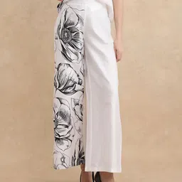 RAREISM Women Printed Flared Trousers-image-52