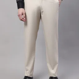 JAINISH Men Smart Tapered Fit Easy Wash Formal Trousers-image-41