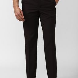 Peter England Elite Men Black Slim Fit Formal Trousers-image-65