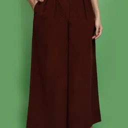 V-Mart Women Mid Rise Cotton Parallel Trousers-image-41