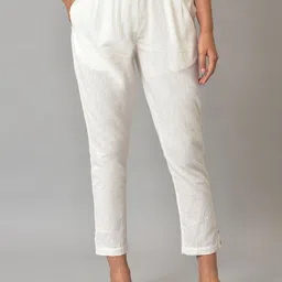 AURELIA Women Women Mid-Rise Flat-Front Plain Cropped Trouser-image-13