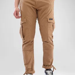 SPYKAR Men Mid Rise Regular Fit Cargo Trousers-image-86