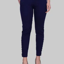 Popwings Women Stretchable Cotton Slim-Fit Trousers-picture-36