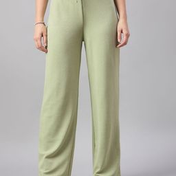 The Roadster Lifestyle Co. Women Sea Green High-Rise Regular Trousers-image-40