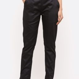 Jaipur Kurti Women Black & Beige Smart Regular Fit Solid Regular Trousers-image-22