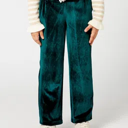 One Friday Girls Green Relaxed Straight Fit Trousers-image-68