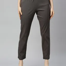 GOLDSTROMS Mid Rise Cropped Cotton Trousers-image-57