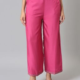 W Women Regular Fit Parallel Trousers-99