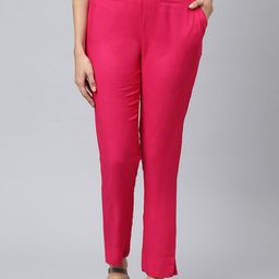 FLAMBOYANT Women Pink Solid Regular Fit Trousers-image-69