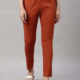 GOLDSTROMS Women Rust Cigarette Trousers-image-24