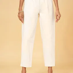 RANGMANCH BY PANTALOONS Mid-Rise Plain Cotton Regular Trousers-picture-28