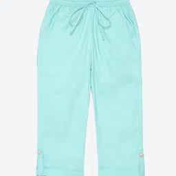 Biba Girls Blue Solid Relaxed Straight Fit Trousers-image-29