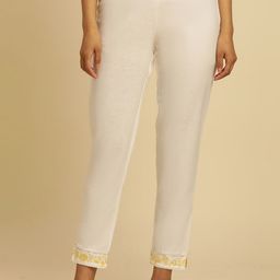 W Women White Straight Fit Cropped Ethnic Trouser-picture-38