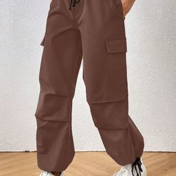 Next One Women Baggy Fit Parachute Trousers-image-81