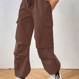 Next One Women Baggy Fit Parachute Trousers-image-83