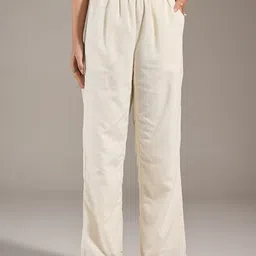 20Dresses Women White Straight Fit High-Rise Parallel Trousers-image-52