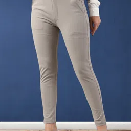 FITHUB Women Slim Fit High-Rise Cotton Formal Trousers-image-41