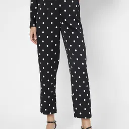 Vero Moda Women Polka Dot Printed High-Rise Cropped Trousers-image-78