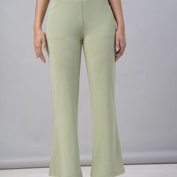 FITHUB Women Loose Fit High-Rise Bootcut Trousers-image-33