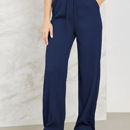 Styli Women Flared High-Rise Trousers With Side Pocket-image-49