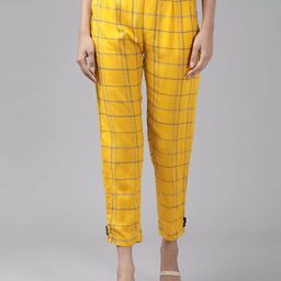 KALINI Women Checked Trousers-image-11