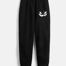 StyleCast Boys Black Printed Original Plain Flat-Front Slip-On Joggers-image-87