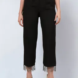 First Resort by Ramola Bachchan Women Smart Mid-Rise Linen Trousers-image-26