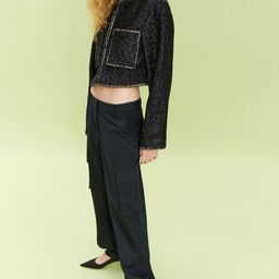 H&M Women Pure Cotton Twill Cargo Trousers-image-13