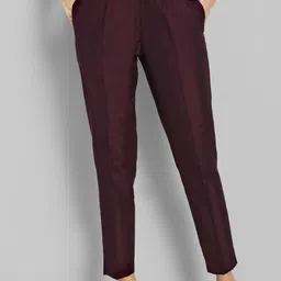 Mera Rang Women Relaxed Straight Leg Wrinkle Free Cropped Cotton Silk Ethnic Trousers-image-85