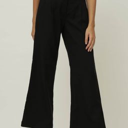 Saltpetre Women Classic Pleated Wide Leg Trousers-image-46